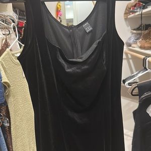 Black suede dress with slit Shein Size M